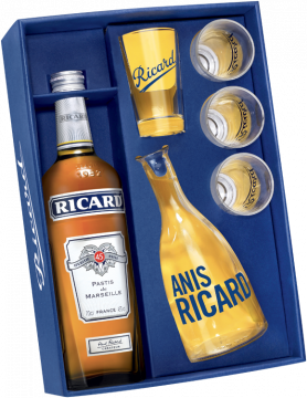 Ricard-Geschenkset -  50er Jahre - Sonderausgabe + 1 Karaffe & 4 Gläser - 0.7L
