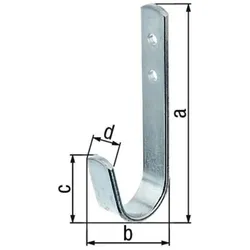 Gah Wandhaken einfach A.30mm STA verz.H.90mm