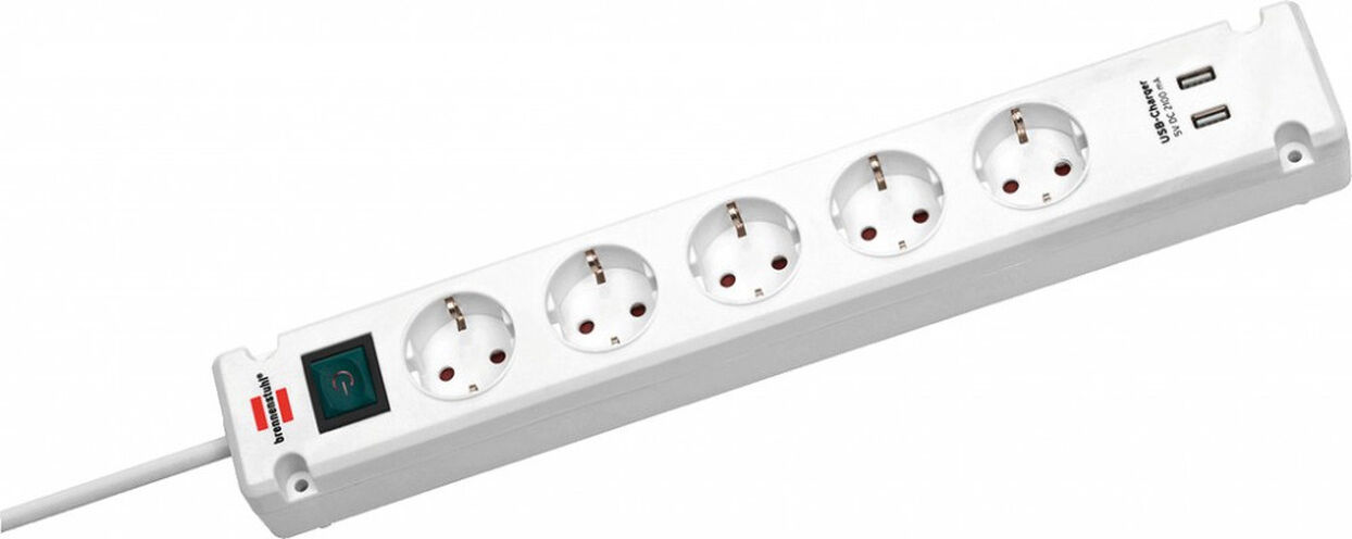 MONACOR Mc-52usb/ws Tisch-Steckdosenleiste, 5-Fach, Usb, Schalter