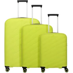 Travelite Burano 4 Rollen Kofferset 3-teilig mit Dehnfalte, Koffer, Grün
