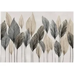 FOTOTAPETE Blätter Boho Beige Betonwand Wohnzimmer 250x175