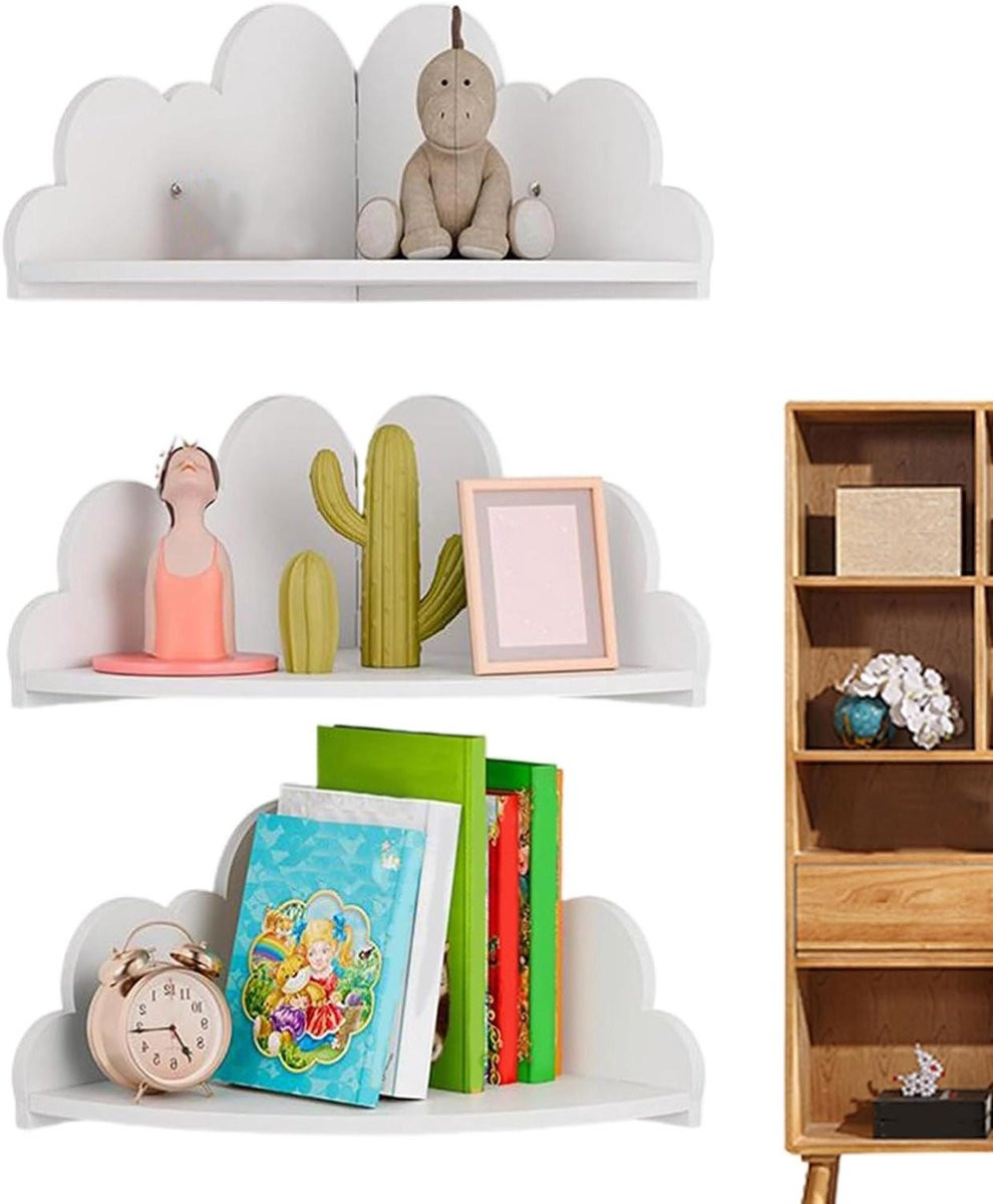 Wit Wandrek Hoekplank voor Kinderkamer en Slaapkamer