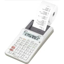 Casio Druckender Kompaktrechner, weiß, 12-stelliges Display, Euro-Umrechnung (2 Kurse)