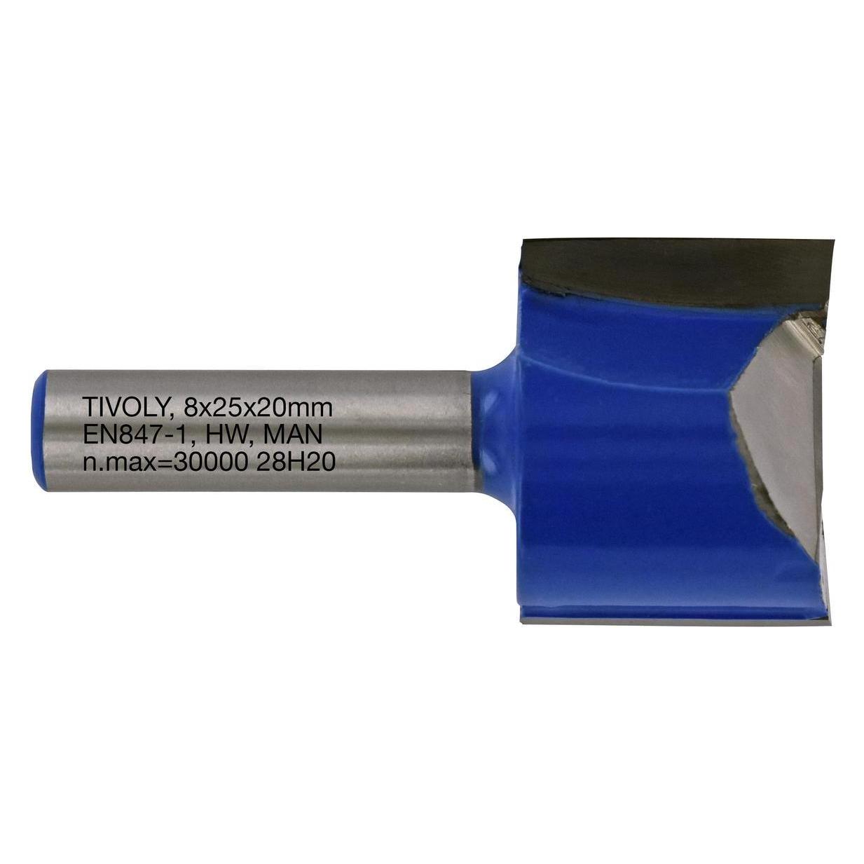 Tivoly XT61012 Geradschlitzfräser - 25 x 8 mm - 8 mm Schaft - Für Holz und Kunststoffe (48970569)