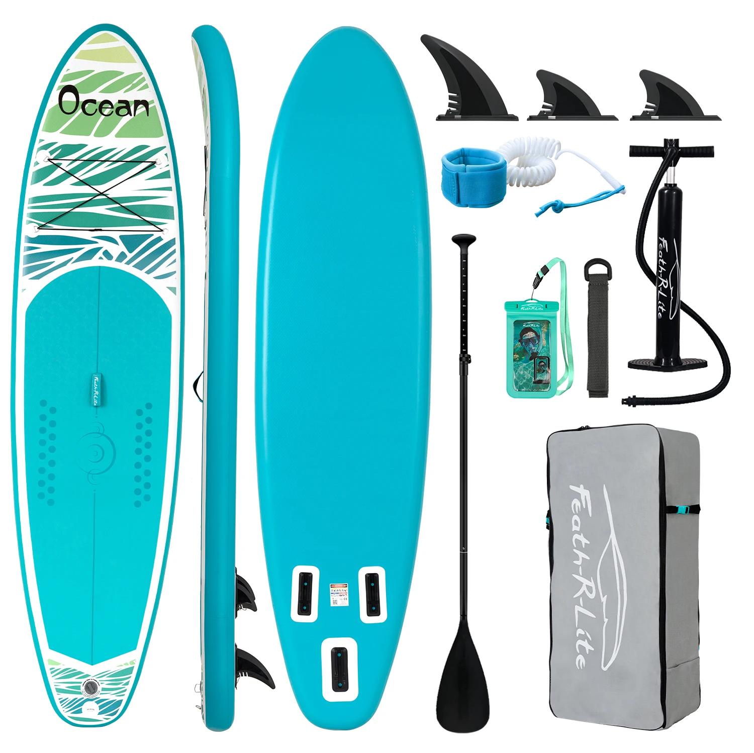 Aufblasbares SUP Board - Stand Up Paddleboard Set - 335×83×15 cm - Komplettset mit Paddel, Pumpe und Rucksack - Leash und wasserdichte Tasche - Für Erwachsene - SUPFR03F