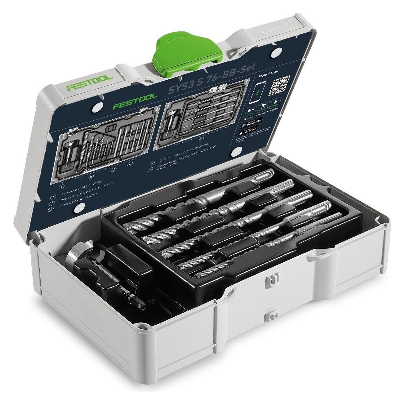 Festool SYS3 S 76-BB-Set (10 Millimeter, 12 Millimeter, 35 Millimeter, 5 Millimeter, 6 Millimeter, 8 Millimeter) (578119)