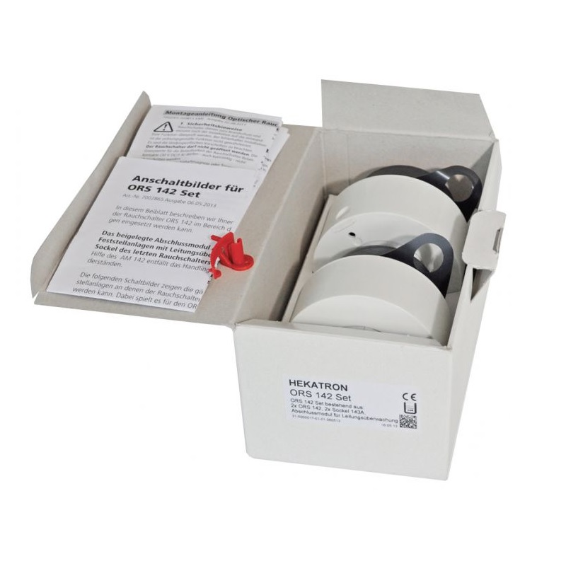 Rauchschalter, Hekatron ORS 142 Set, zum Aufschrauben, 18-28V, DC, weiß, ähnlich RAL 9010 31-5000017-01-04