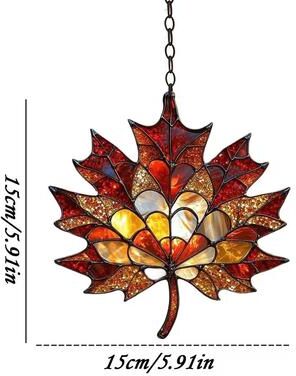 Inspired Finds Acrylic Maple Leaf Light Catcher Thanksgiving Autumn Window Hanging Decor mosaic Maple