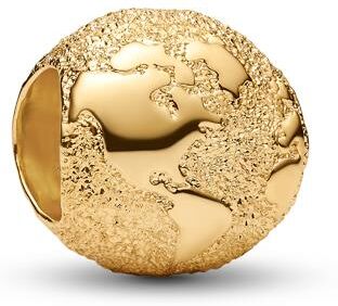 Pandora Strukturierter Mini-Slide-Charm Globus, vergoldet gold
