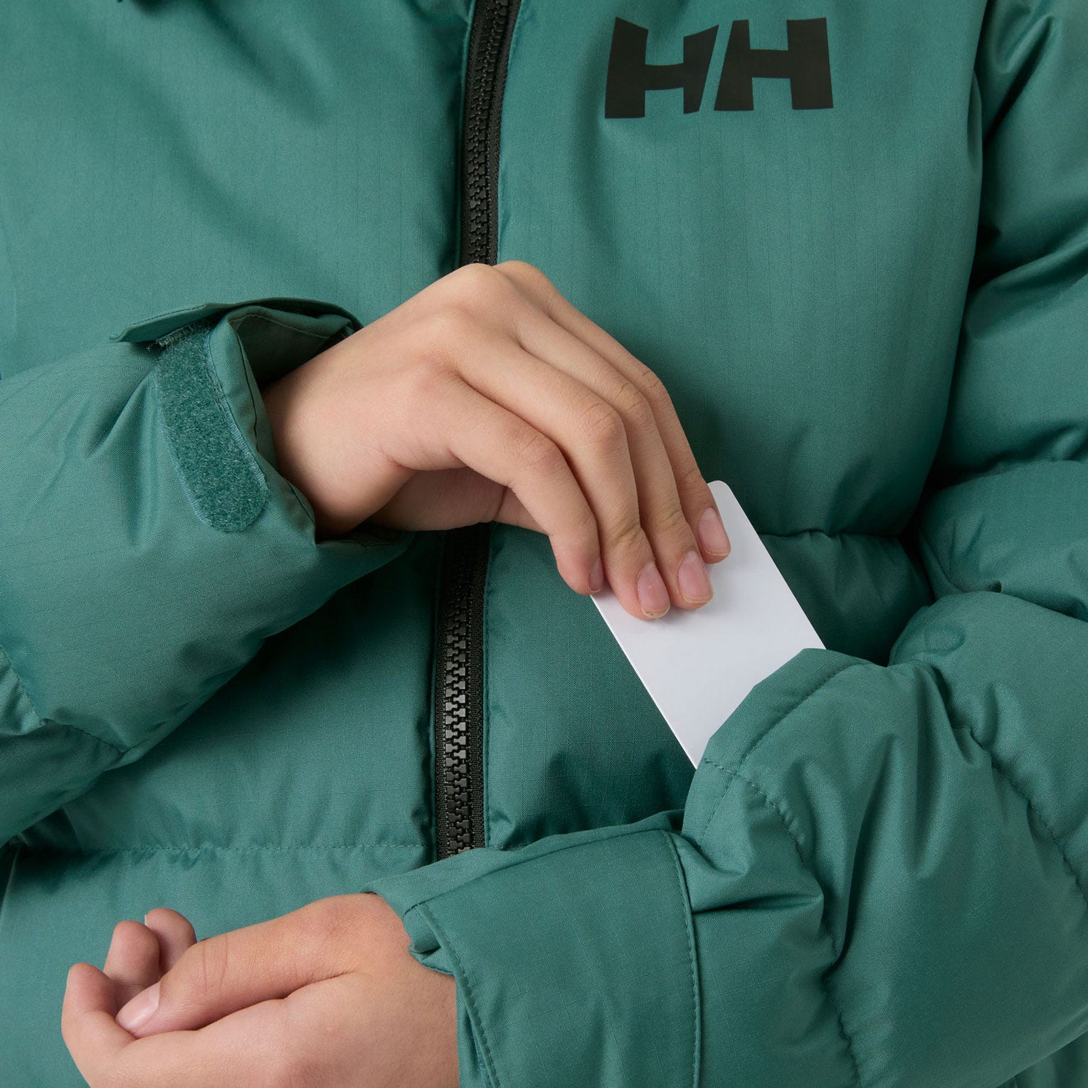 Helly Hansen Juniors' Kvitfjell Race Puffy Ski Jacket - Green - 11