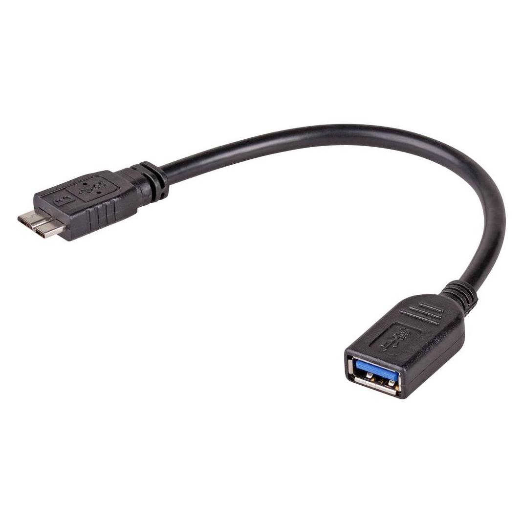 Akyga Adapter mit Kabel AK-AD-30 USB A 3.0 (f) / micro USB 3.0 (m) OTG 15cm (0.15 m, USB 3.2 Gen 1) (AK-AD-30)