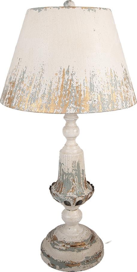 Clayre & Eef Tafel lamp, beige, metaal, Diameter: 36 cm, Hoogte: 70 cm