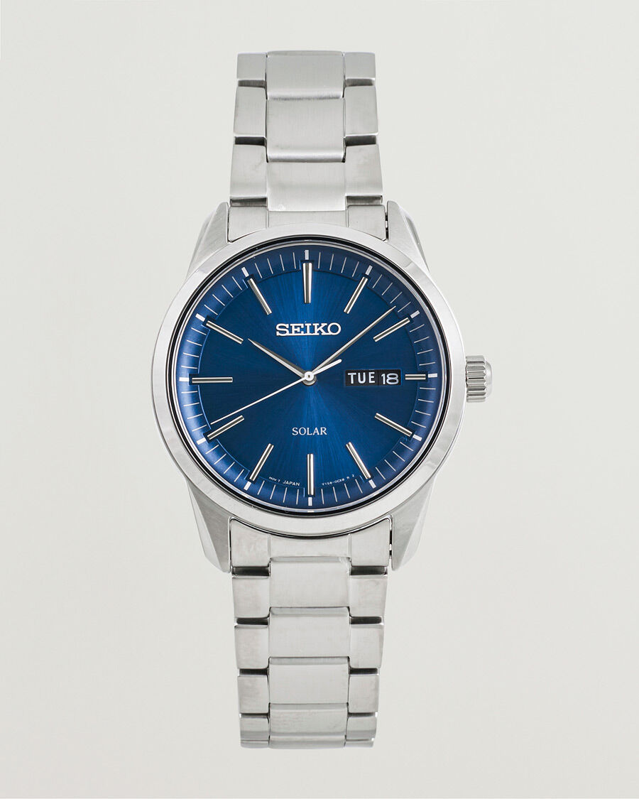 Seiko Solar Steel 40mm Blue Dial men One size Blå