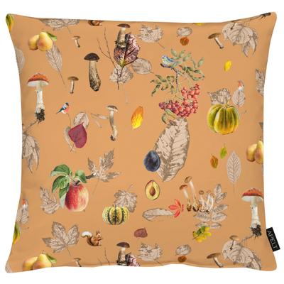 Dekokissen APELT "3405", orange (braun, orange, bedruckt), B:49cm L:49cm, Obermaterial: 75% Polyester, 25% Baumwolle, Dekokissen_Sitzkissen_Kissenhüllen