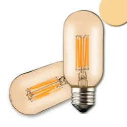 ISOLED LED Deko-Filament Röhrenform VINTAGE LINE T45 TUBE, E27, 8W 2200K 600lm 360°, dimmbar, Glas Amber ISO-113320
