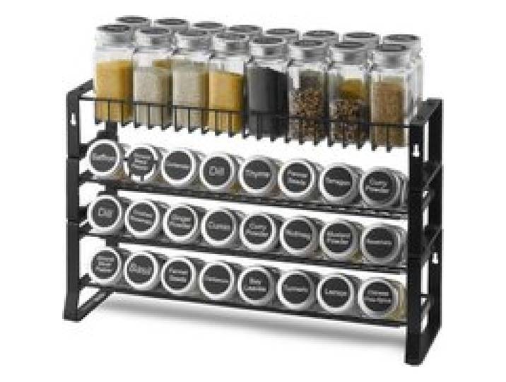 VEVOR abnehmbares Gewürzregal 4-stöckiger Gewürzhalter Organizer, stapelbarer Gewürzständer (401 x 116 x 271 mm), Küchenaufbewahrung für Arbeitsplatte, Küchen-Vorratsschrank, Speisekammer Schwarz