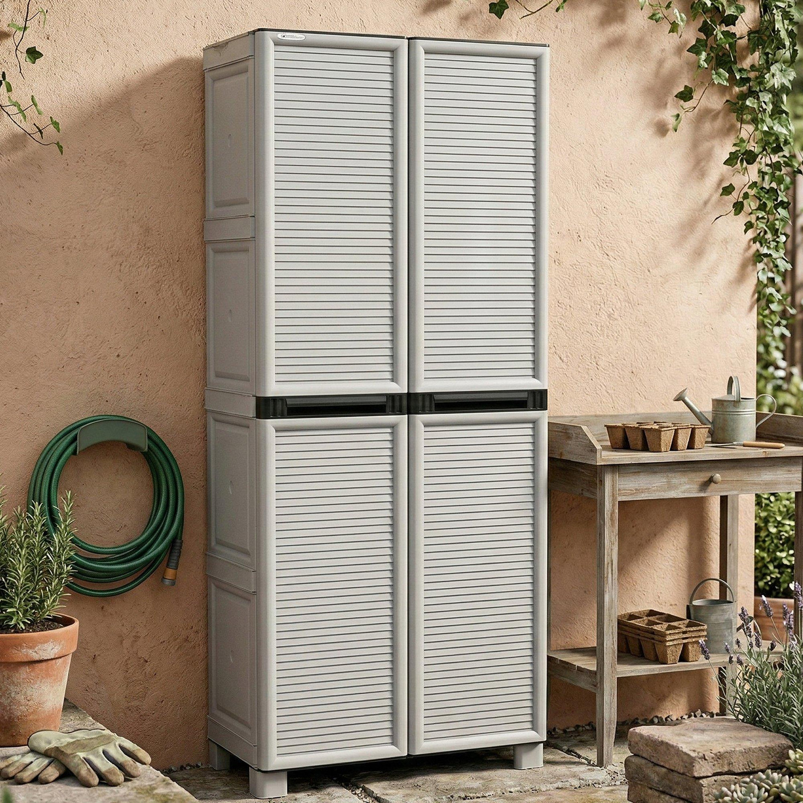 ArtPlast Concert C70-172PS Hoge verdeelde kast voor in de tuin, Hoogte: 172 cm, Breedte: 70 cm