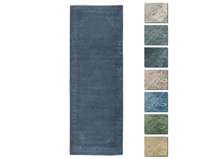 Tapis Salon Poils Courts Bleu - TESSO LIVING - Vintage - Lavable - 80x290 cm
