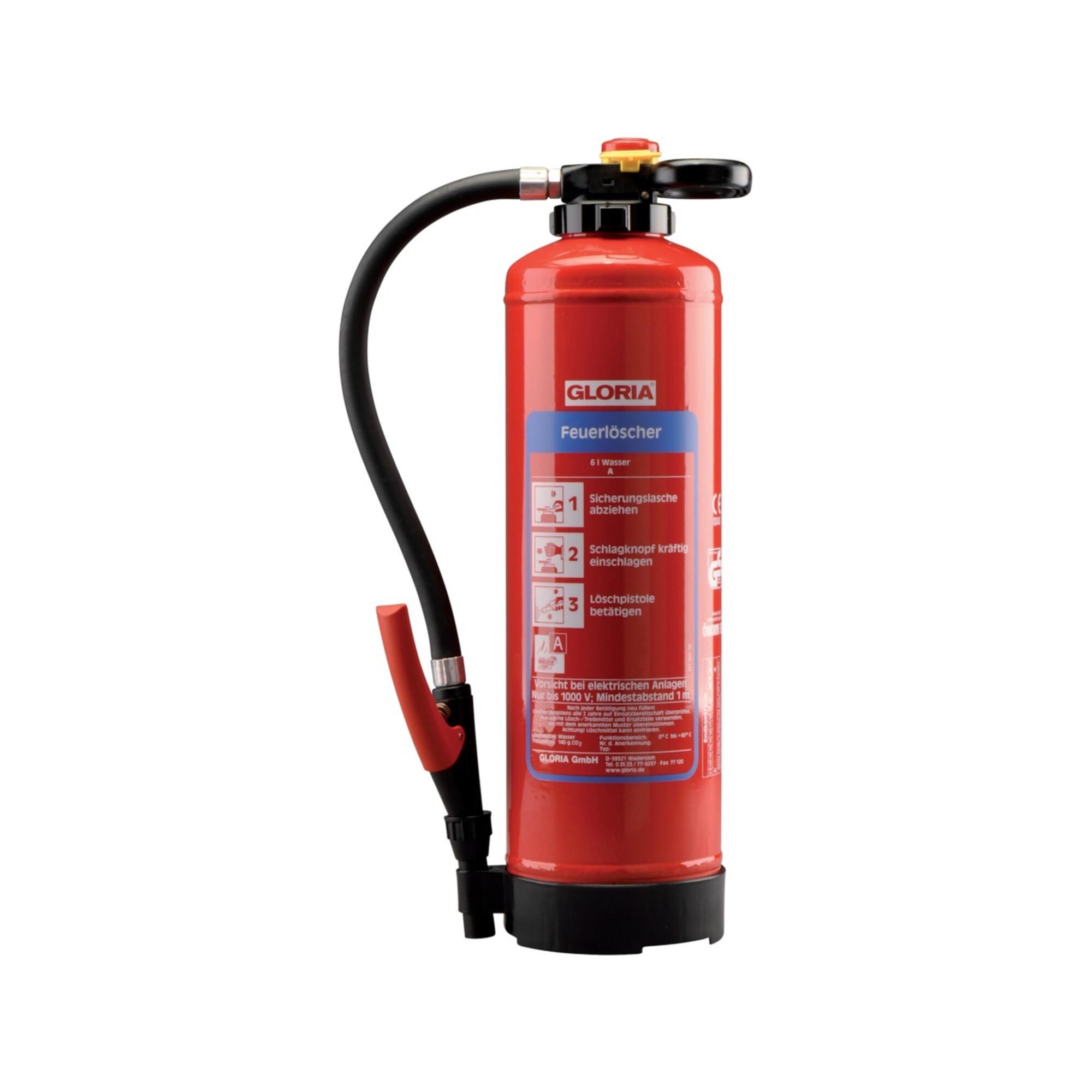 Wasserfeuerlöscher 9kg aufladb.Brandkl.43 A m.Wandh. ; GLORIA (803811.0000)