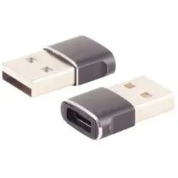 USB-A Adapter, USB-C Buchse, 2.0, slim, Metall