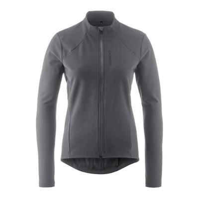 Radtrikot GONSO "SITIVO TRIKOT THERM W", Damen, Gr. 34, grau, 57% Polyamid, 28% Polyester, 15% Elasthan, Rundhals, Trikots, Damen Fahrradtrikot langarm, isolierendes Full-Zip Trikot, Tight Fit