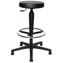 Topstar, Bürostuhl, Drehhocker mit Gleiter Kunstleder-Hochpolster schwarz Sitzhöhenverstellung 580-840 mm (58 - 84 cm)