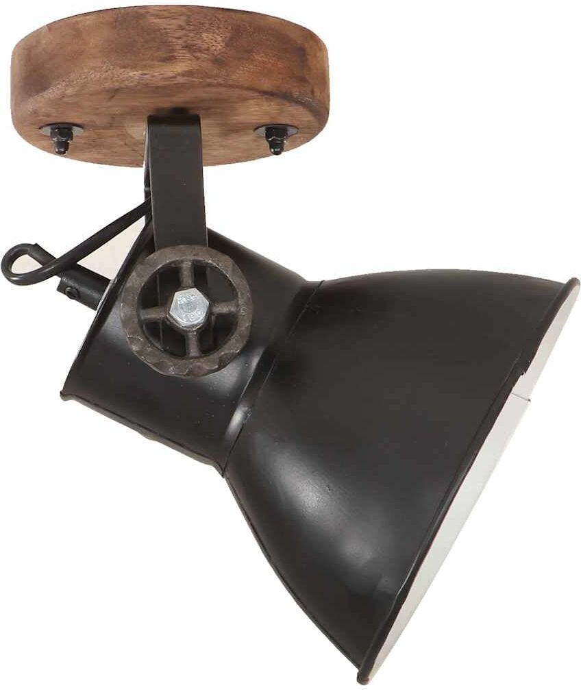 vidaXL Lámparas industriales de pared/techo 2 uds negro 20x25 cm E27 Negro