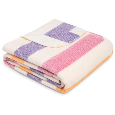 Wohndecke IBENA "Telford, Sommerliche Streifen", bunt (mehrfarbig), B:150cm L:200cm, Baumwolle, Polyacryl, Polyester, Wohndecken, Wohndecke, mit sommerlichen Effektstreifen