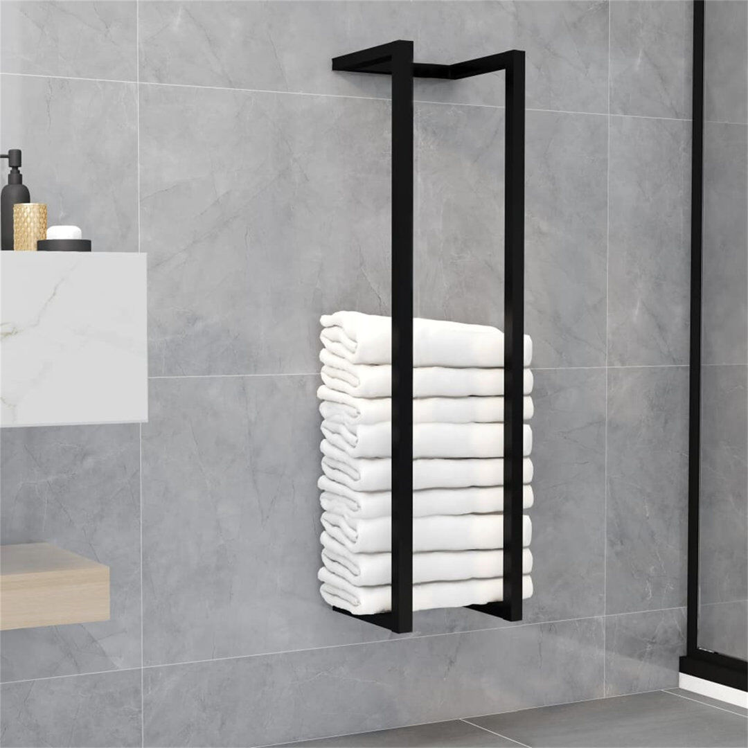 Rebrilliant Parris 95 cm L 1 - Bar Wall Mounted Towel Bar Black 95cm H X 95cm L X 20cm D