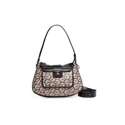 Schultertasche GATTINONI "Shaked Hobo Pu Damen", Damen, Gr. B/H/T: 4cm x 22cm x 4cm onesize, beige (schwarz), Polyurethan, Taschen Schultertasche, Schultertasche Damen, Abendtasche, Fashion, Lifestyle, Sale