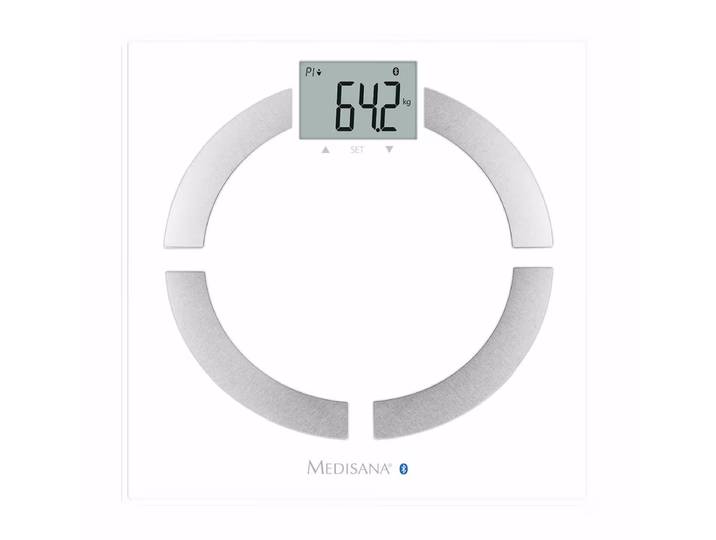 Medisana BS 444 connect Analyse-Körperwaage – Körperanalysewaage/Körperfettwaage – weiss / silber