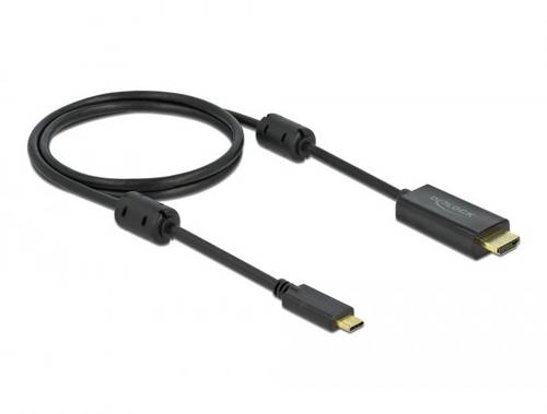 Delock HDMI / USB Anschlusskabel USB-C Stecker, HDMI-A Stecker 1m Schwarz 85969 vergoldete Steckkontakte, 4K UHD USB-C Kabel