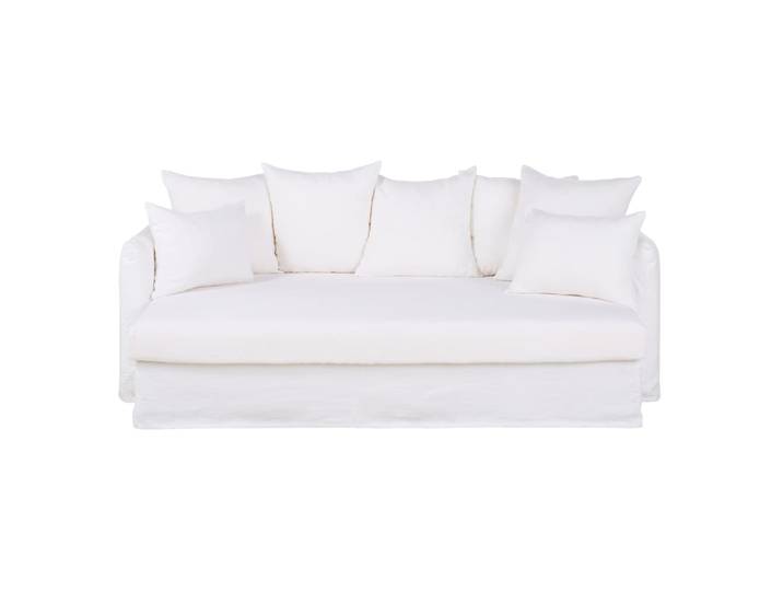 XXL-Sofa 3-Sitzer in weißem Leinen