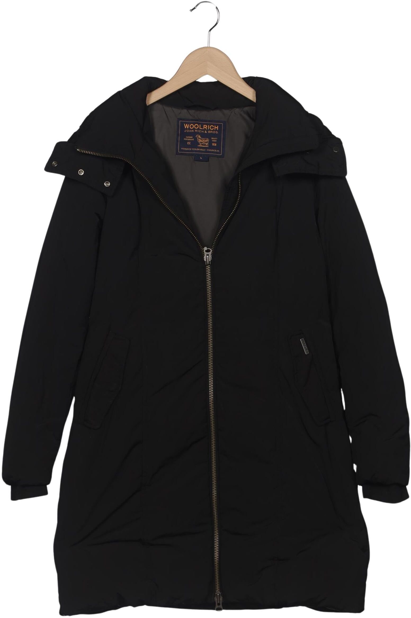 Woolrich Damen Mantel, Schwarz, Gr. L, Synthetik / Daunen - Second Hand