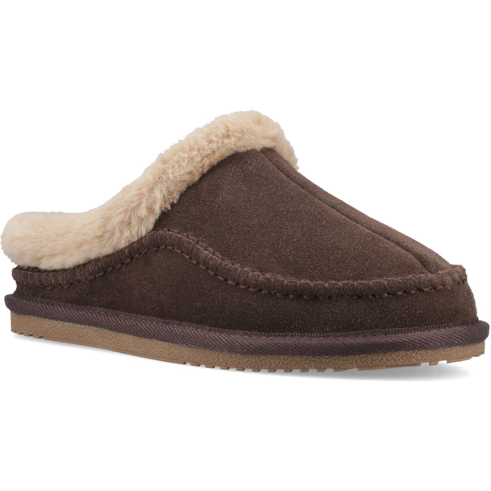 Hush Puppies Anika Wildleder Damen Schokoladen Hausschuhe