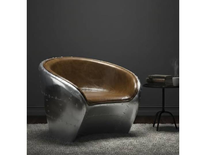 Phoenixarts Leder Sessel Wohnzimmer Loungesessel Braun Cocktailsessel Vintage Clubsessel