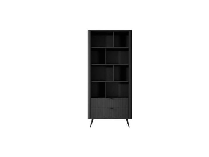 JOUDY - Bibliothèque 88cmeffet rainuré - Noir