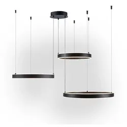 JUST LIGHT. LED-Pendelleuchte Anelli Alu, Eisen, Stahl & Metall Schwarz
