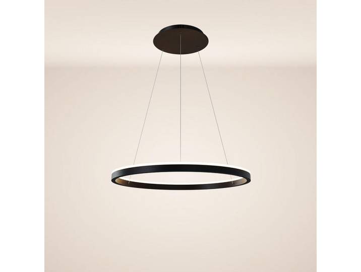 s.luce Led-Hängelampe Ring Schwarz Ø 80cm, Metall, Rund,Rund, LED integrated, 80x3.3x80 cm, Lampen & Leuchten, LED Beleuchtung, LED-Hängeleuchten