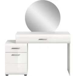SCHMINKTISCH weiß Hochglanz 120 cm, Kosmetiktisch mit Spiegel