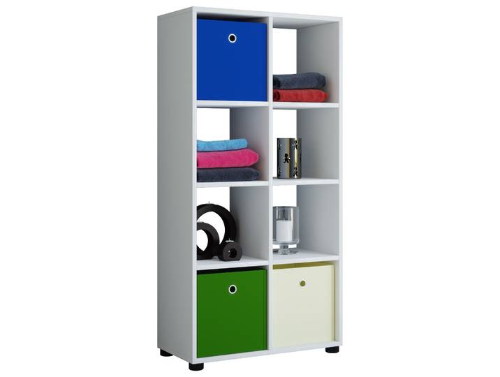 Standregal VCM Holz Raumteiler Stand Regal Bücher Benas 2x4 , weiß, B:60cm T:30cm, Regale, Standregal
