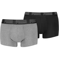 PUMA Herren Boxershorts, 2er Pack -  Everyday Trunks 2P, Cotton Stretch, einfarbig, Größe L in Grau Grau