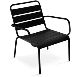 Oviala Business Gartensessel aus Metall Schwarz