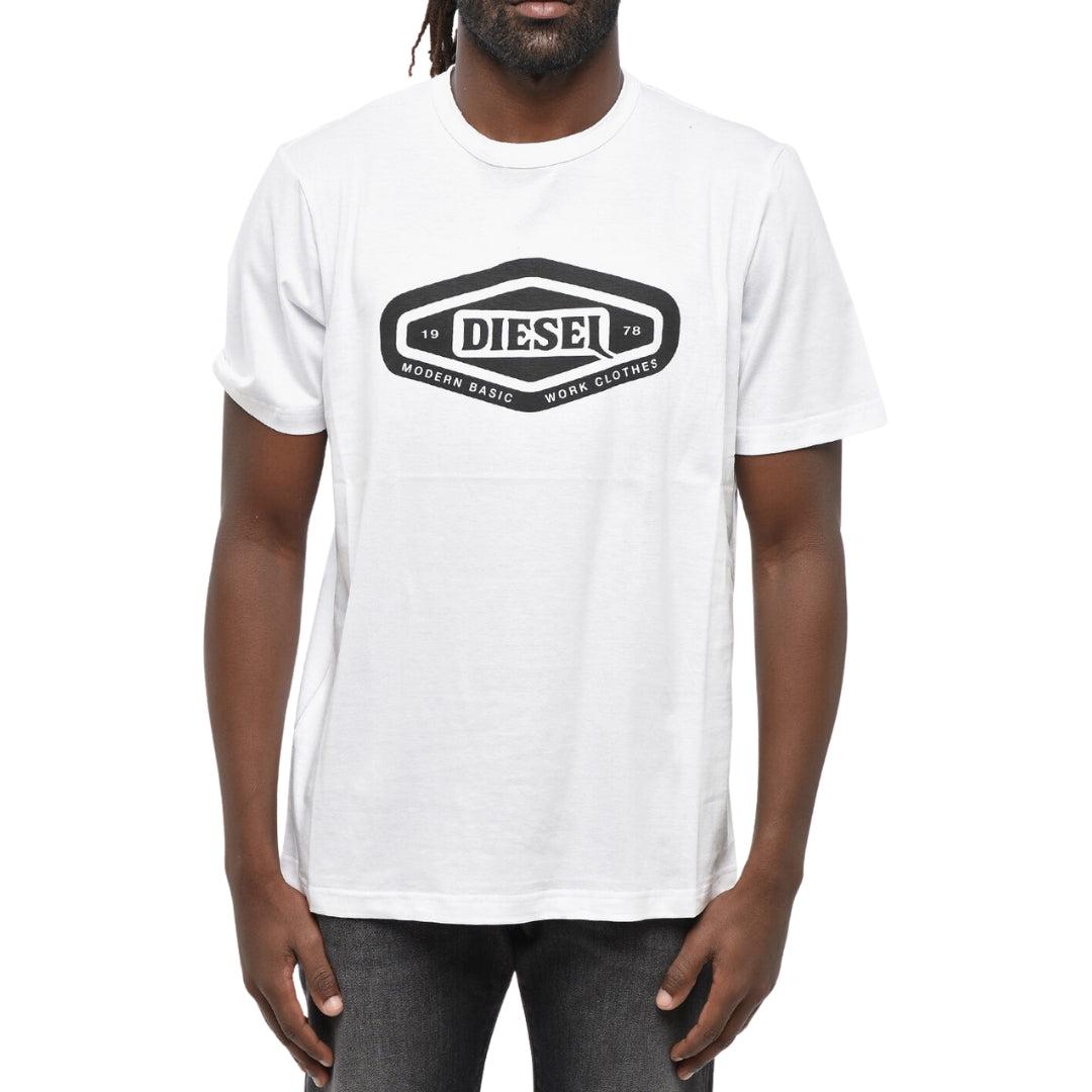 Diesel Modern Basic Logo Weißes T-shirt