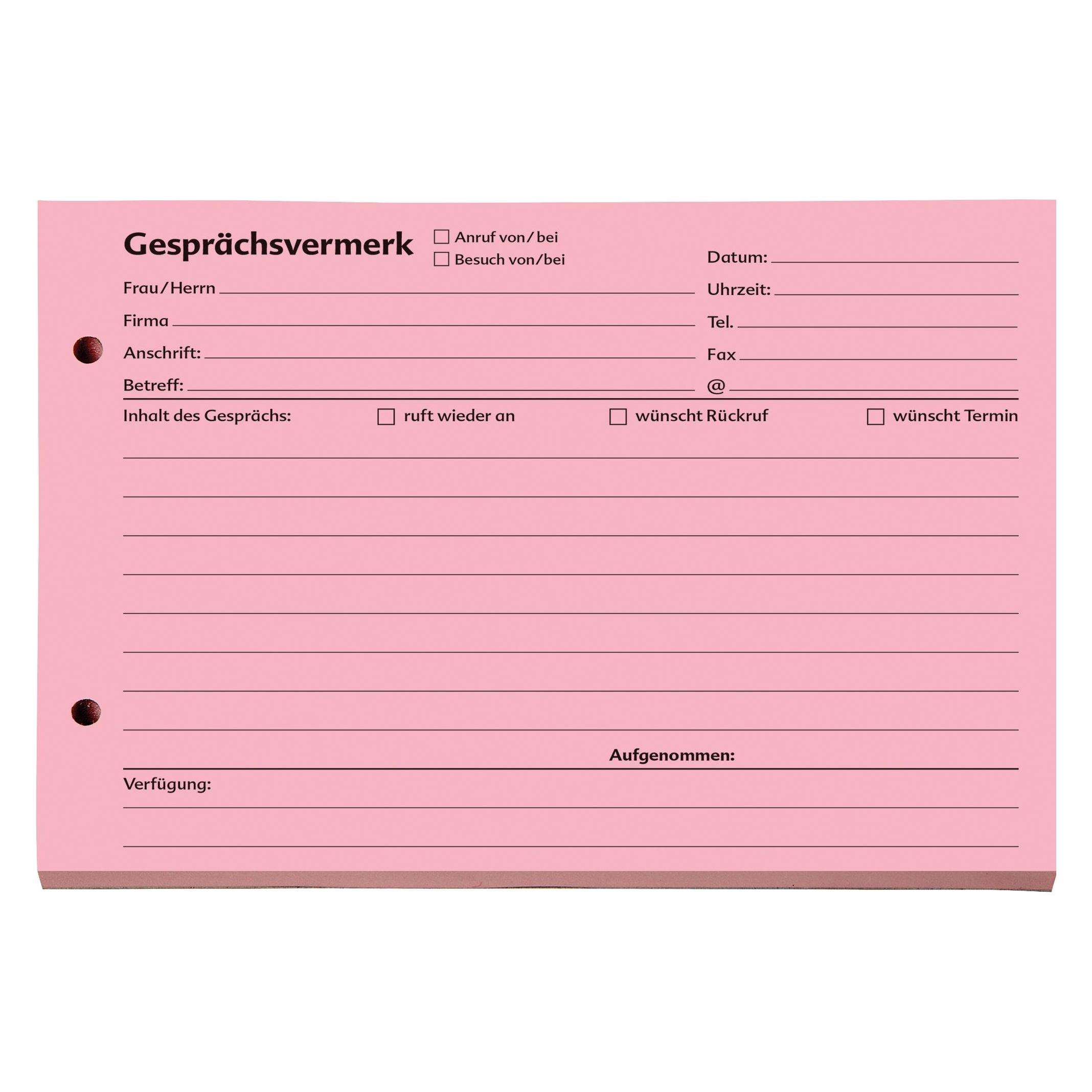 Soldan SoldanPlus Gesprächsvermerk 1201400 DIN A5 quer 100Blatt rot (1201400) (A5, Blanko) (1201400)
