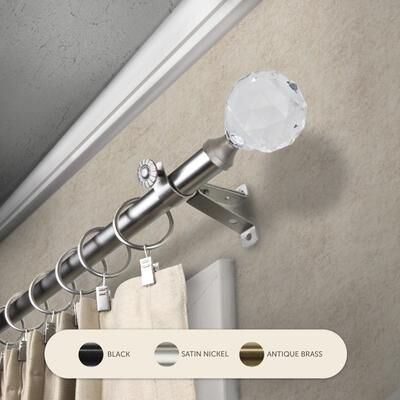 InStyleDesign Glitter Adjustable Curtain Rod Set