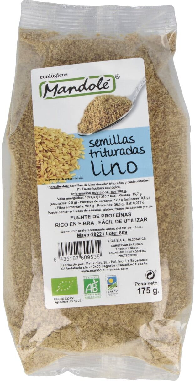 Mandole semillas de lino triturado 175gr. bio