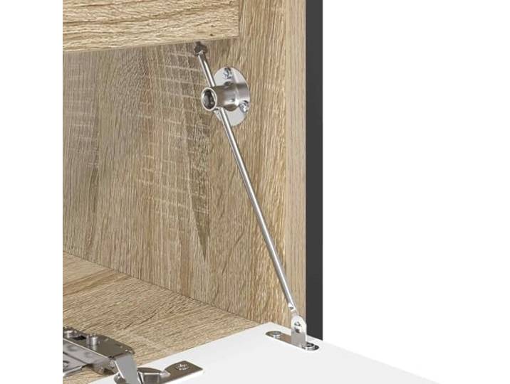 KQWQERT Zugstangen-Scharnier, Metall Schrank-Beschlag für Klappen, Silber Sanfte Bewegung, Korrosionsbeständig, Einfache Montage, Platzsparendes Design