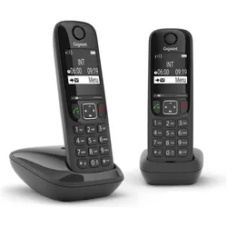 Gigaset AS690 Duo, Telefon, Schwarz