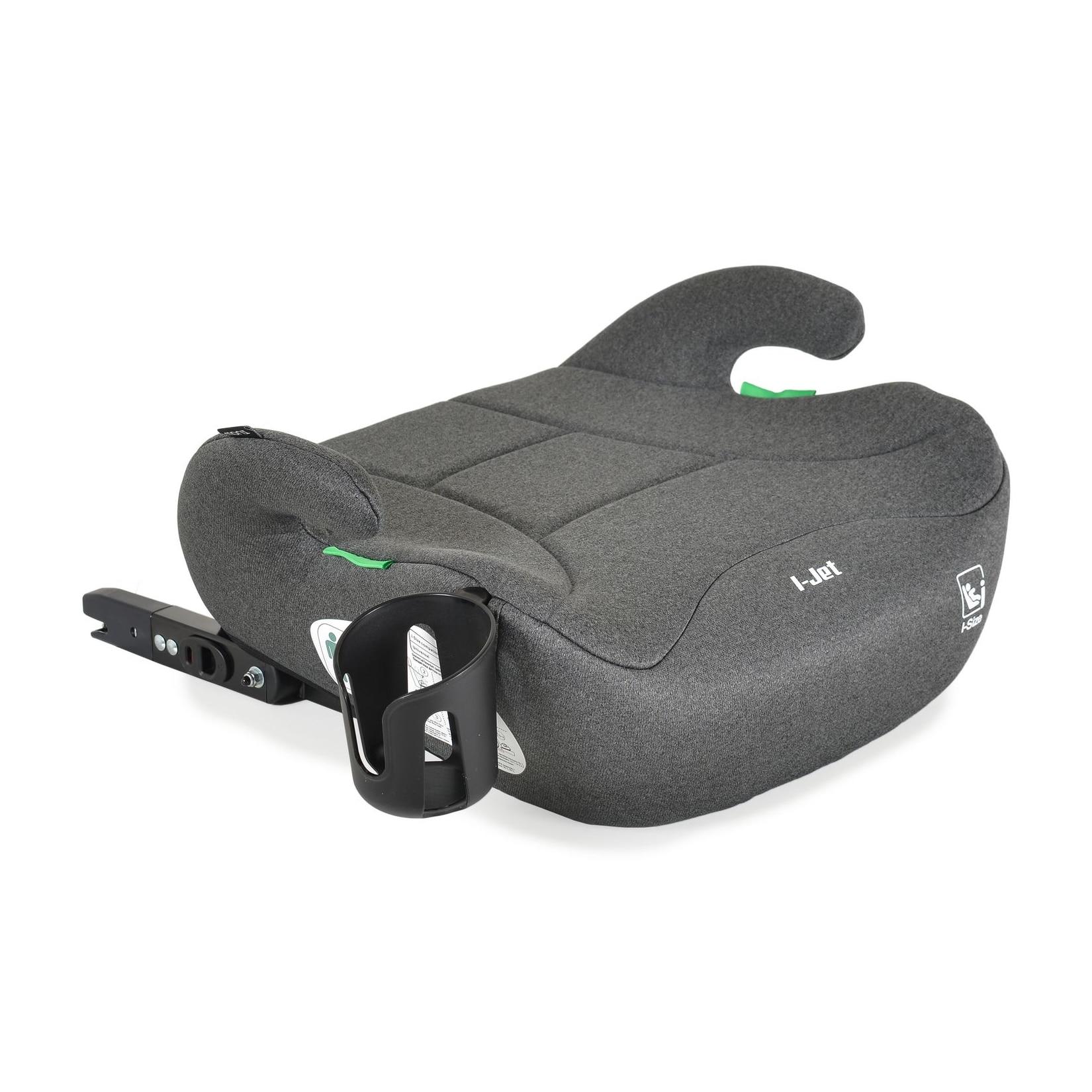 Moni Kindersitz, Sitzerhöhung i-Jet (125-150cm) mit Getränkehalter, Isofix grau